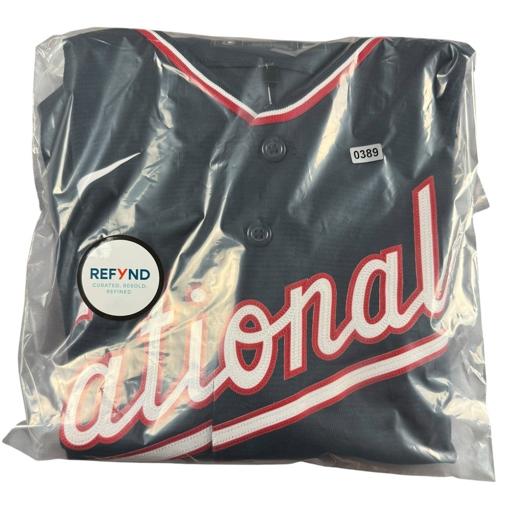 NIKE Washington Nationals Jersey Mens Large Gray MLB Sewn Logo NEW - Picture 13 of 13
